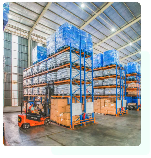 High capacity logistics warehouse for B2B fulfillment and cross docking
