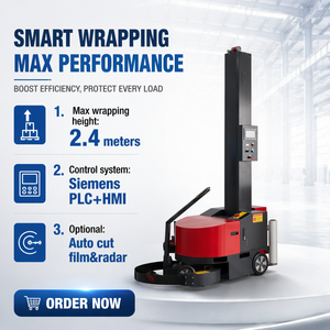 Mobile Robot Pallet Shrink Wrap Robotic Stretch Wrapping Machine