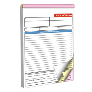 Custom Invoice Book A4 Contractor 3Part Carbonless